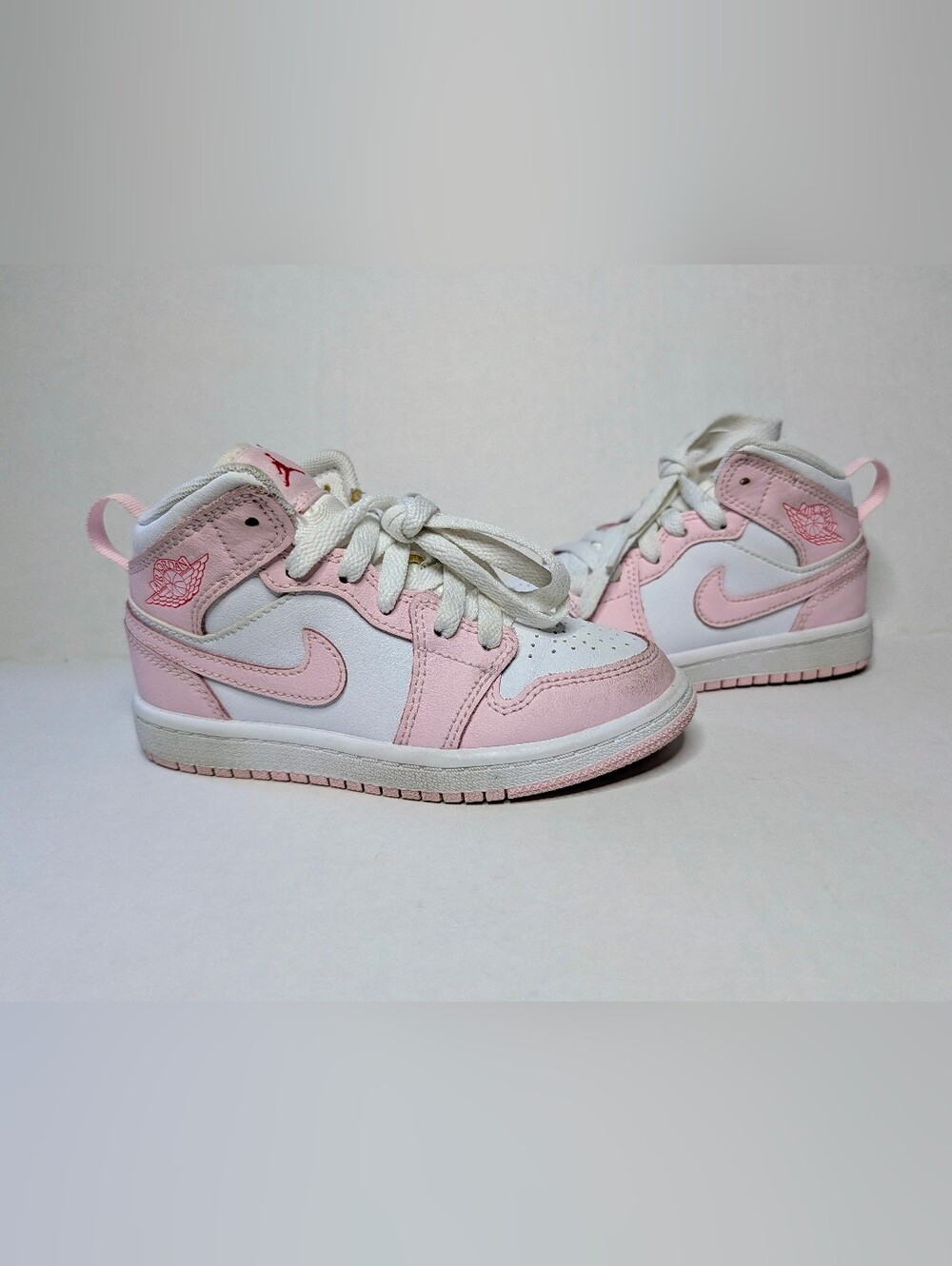 Air Jordan 1 Mid Toddler Pink White DQ8425-608 Infant Girls Size 10c Used